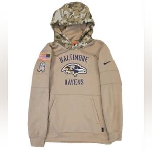 Baltimore Ravens Nike Dri-FIT Salute to Service Hoodie Men’s M Camo Hood NFL